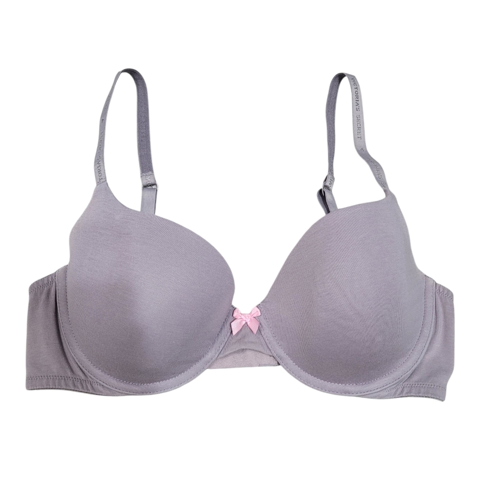 Victoria's Secret Lined Demi Grey Bra Size 36C Feminine Staple Girly Classic